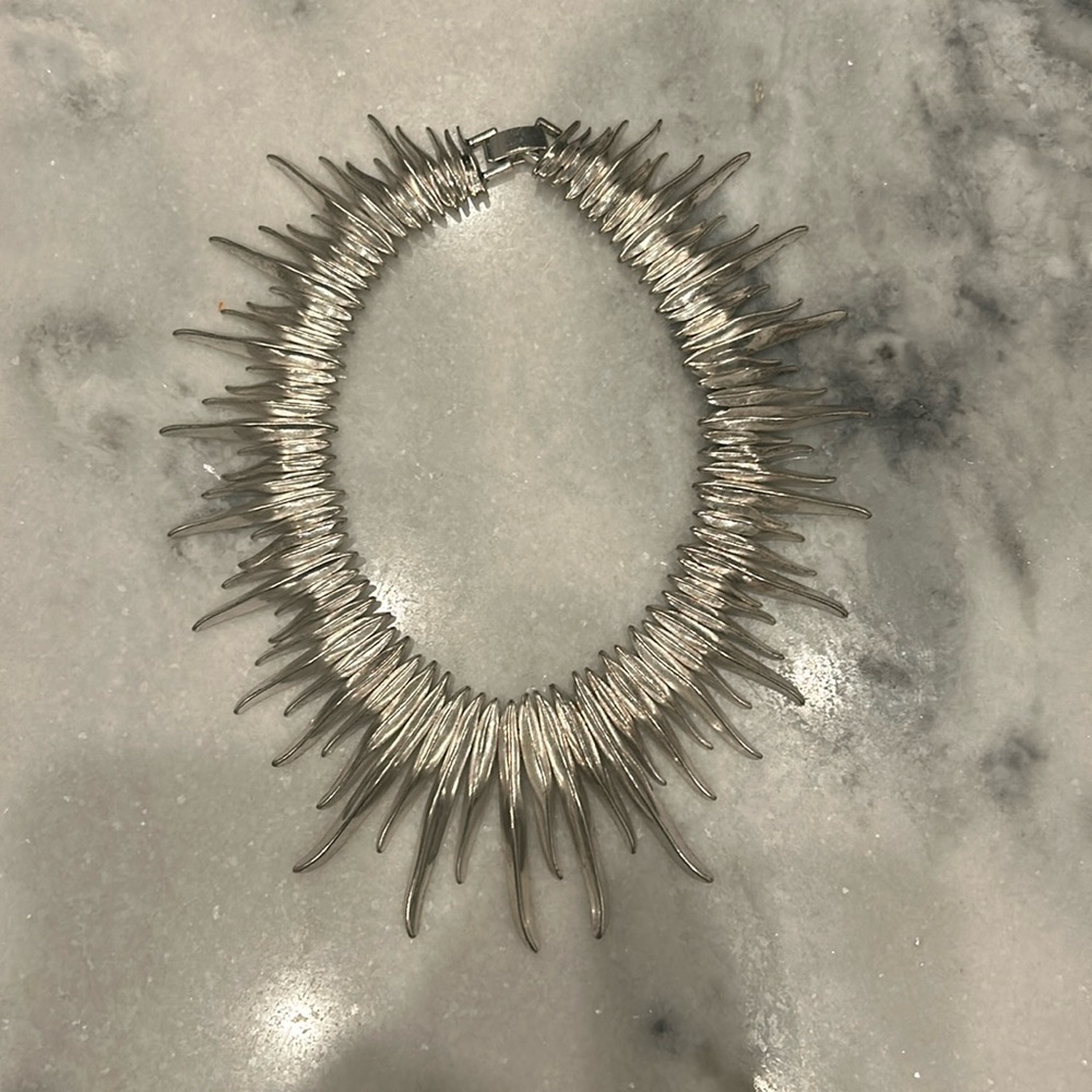 Zara Sliver statement necklace. Never been worn.